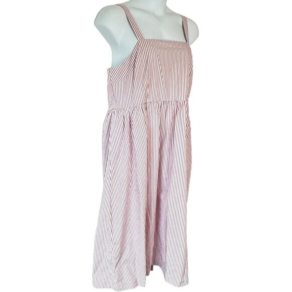 A New Day Midi Sun Dress NEW WITH TAGS Pink and White Railroad Stripe  Size XXL - Picture 3 of 10
